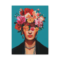 Frida Floral Portrait Canvas