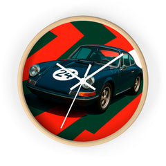 Retro Racing Wall Clock — Vintage Sports Car Design with Number 24