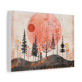 Autumn Moon Forest Canvas Wall Art – Matte Stretched Nature Print