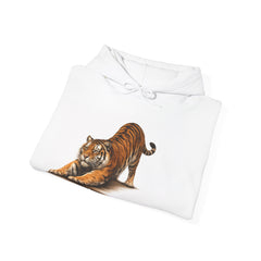 Relax Tiger Hoodie — Calm Stretch Graphic Hooded Sweatshirt