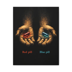 Red Pill Blue Pill Canvas Print — Matte Stretched Wall Art