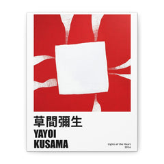 Yayoi Kusama 'Lights of the Heart' Matte Canvas Art - Red Abstract Floral Stretched Print