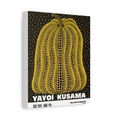 Yayoi Kusama Yellow Pumpkin Canvas Art – Modern Pop Art Wall Decor, Stretched Matte Print