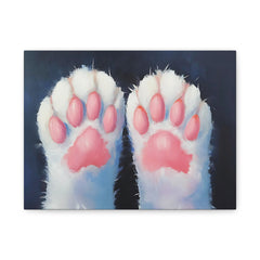 Cat Paw Canvas Print – Cute Pink Kitty Paw Wall Art, Matte Stretched Canvas