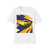 Vintage Race Car T-Shirt — Yellow Classic Sports Car Graphic