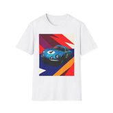 Classic Racing Car T-Shirt — Vintage Blue Sports Car Graphic