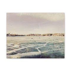 Winter Seascape Matte Canvas Print — Stretched 1.25" Coastal Wall Art