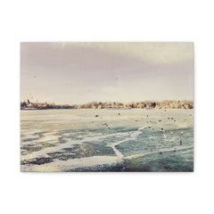 Winter Seascape Matte Canvas Print — Stretched 1.25" Coastal Wall Art