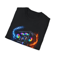 Gaming PC RGB Case T-Shirt — Fire & Ice PC Build Tee