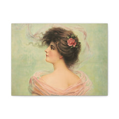 Vintage Portrait Canvas Print — Romantic Victorian Lady Wall Art