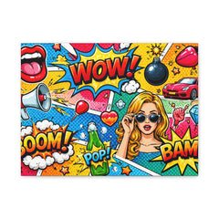 Pop Art Comic Canvas Print — WOW! BAM! Stretched Wall Art