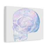 Iridescent Skull Canvas Print — Pastel Holographic Medical Skull Wall Art