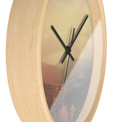 Scenic Sunrise Wall Clock — Rustic Meadow Landscape Timepiece