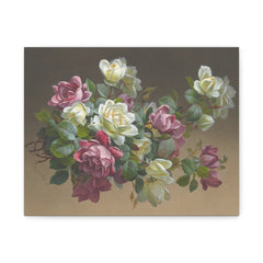 Vintage Rose Bouquet Matte Stretched Canvas