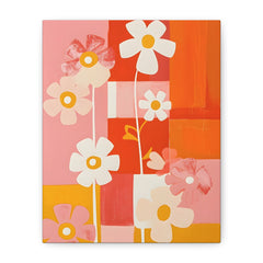 Pink Floral Abstract Canvas Print — Matte Stretched Wall Art