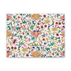 Floral Vine Pattern Matte Canvas Wall Art – Colorful Botanical Stretched Canvas