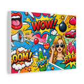 Pop Art Comic Canvas Print — WOW! BAM! Stretched Wall Art