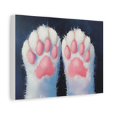 Cat Paw Canvas Print – Cute Pink Kitty Paw Wall Art, Matte Stretched Canvas