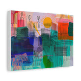 Abstract Sunscape Matte Canvas Print — Colorful Modern Wall Art
