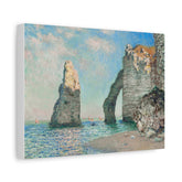 Seaside Cliff Canvas Print — Impressionist Beach Landscape Matte Stretched