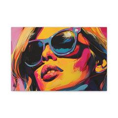 Pop Art Sunglasses Portrait Canvas - Colorful Modern Wall Art