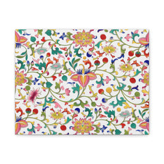Floral Vine Pattern Matte Canvas Wall Art – Colorful Botanical Stretched Canvas