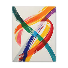 Abstract Rainbow Brushstroke Matte Canvas Wall Art