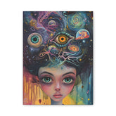 Surreal Cosmic Girl Matte Canvas Art – Stretched 1.25"