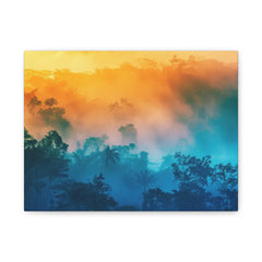 Sunrise Mist Forest Matte Canvas Print
