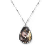 Oval Photo Pendant Necklace — Custom Teardrop Locket with Portrait Insert