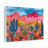 Colorful Desert Cactus Canvas Wall Art - Matte Stretched 1.25"