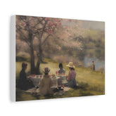 Canvas Wall Art — Vintage Picnic by the Lake Stretched Matte Canvas