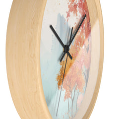 Autumn Mist Wall Clock — Tranquil Fall Landscape Decorative Clock