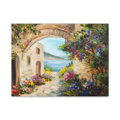 Mediterranean Garden Path Matte Canvas Print