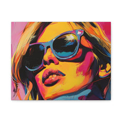 Pop Art Sunglasses Portrait Canvas - Colorful Modern Wall Art
