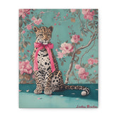 Cheetah with Pink Bow Matte Canvas Art