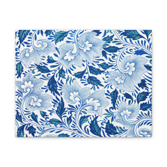 Blue Floral Canvas Wall Art — Matte Stretched Canvas 1.25"