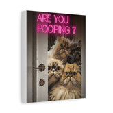 Canvas Wall Art - 'Psst... Pooching?' Neon Cats Matte Stretched Canvas