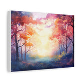 Sunlit Autumn Forest Canvas Print — Matte Stretched Wall Art