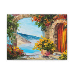 Mediterranean Seaside Canvas Print — Stretched Matte Wall Art