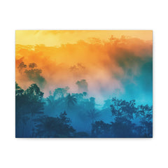 Sunrise Mist Forest Matte Canvas Print