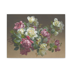 Vintage Rose Bouquet Matte Stretched Canvas
