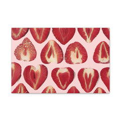 Strawberry Heart Pattern Matte Canvas Wall Art