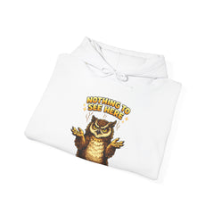 Owl 'Nothing to See Here' Hoodie – Funny Vintage Owl Graphic Sweatshirt