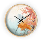Autumn Mist Wall Clock — Tranquil Fall Landscape Decorative Clock