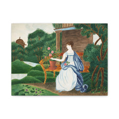 Romantic Garden Lady Matte Stretched Canvas (1.25")