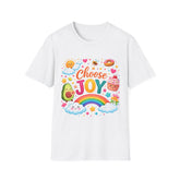 Choose Joy Rainbow T-Shirt — Cute Avocado & Donut Positive Graphic Tee