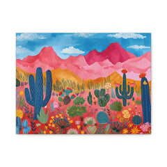 Colorful Desert Cactus Canvas Wall Art - Matte Stretched 1.25"