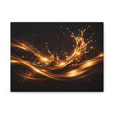 Golden Wave Abstract Matte Canvas Print — Stretched Wall Art