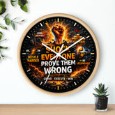 Motivational Wall Clock — "Prove Them Wrong" Inspirational Gym Decor